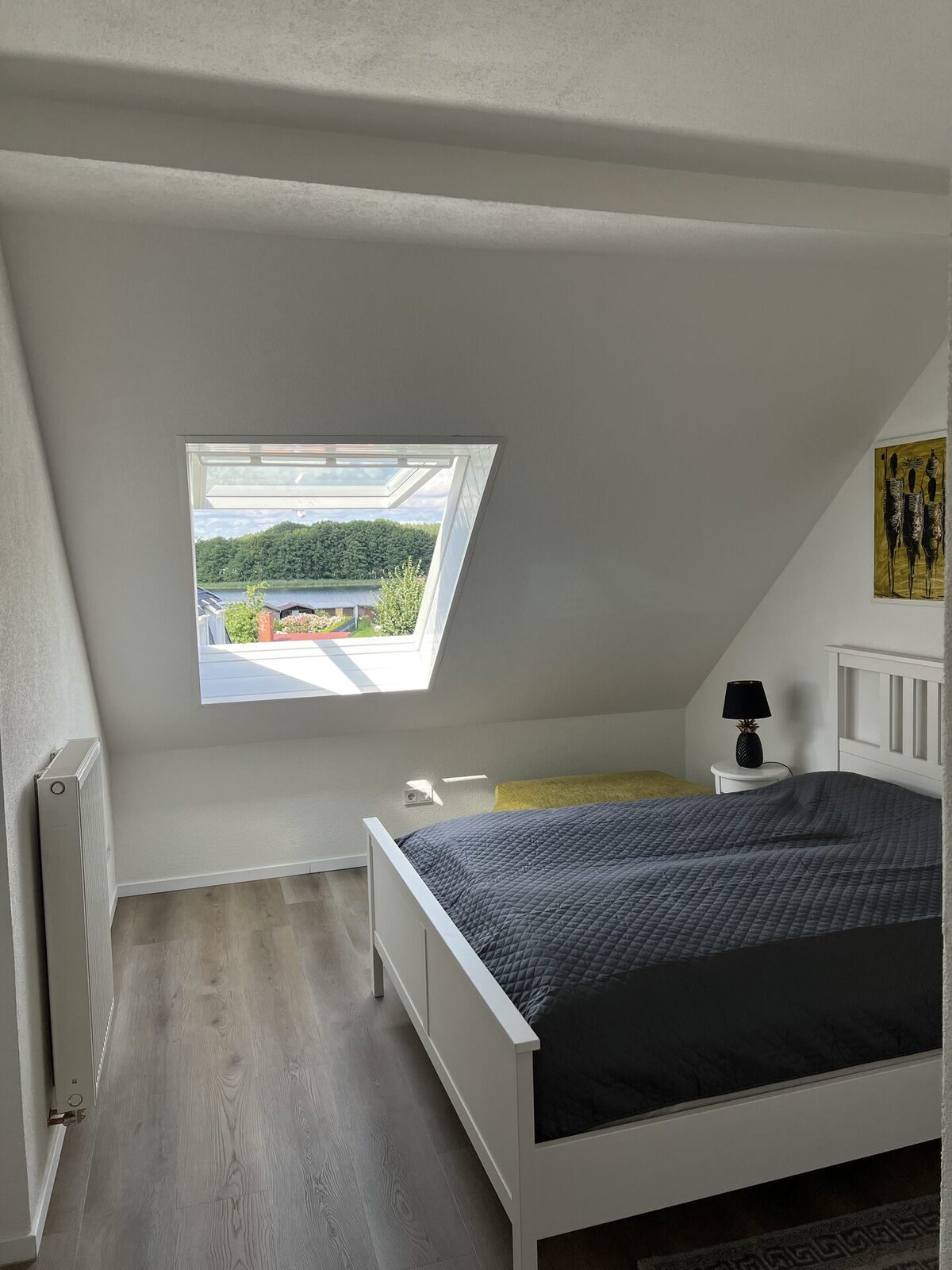 Helles Schlafzimmer im Ferienhaus Wittstock/Dosse am Dranser See – Schweinrich